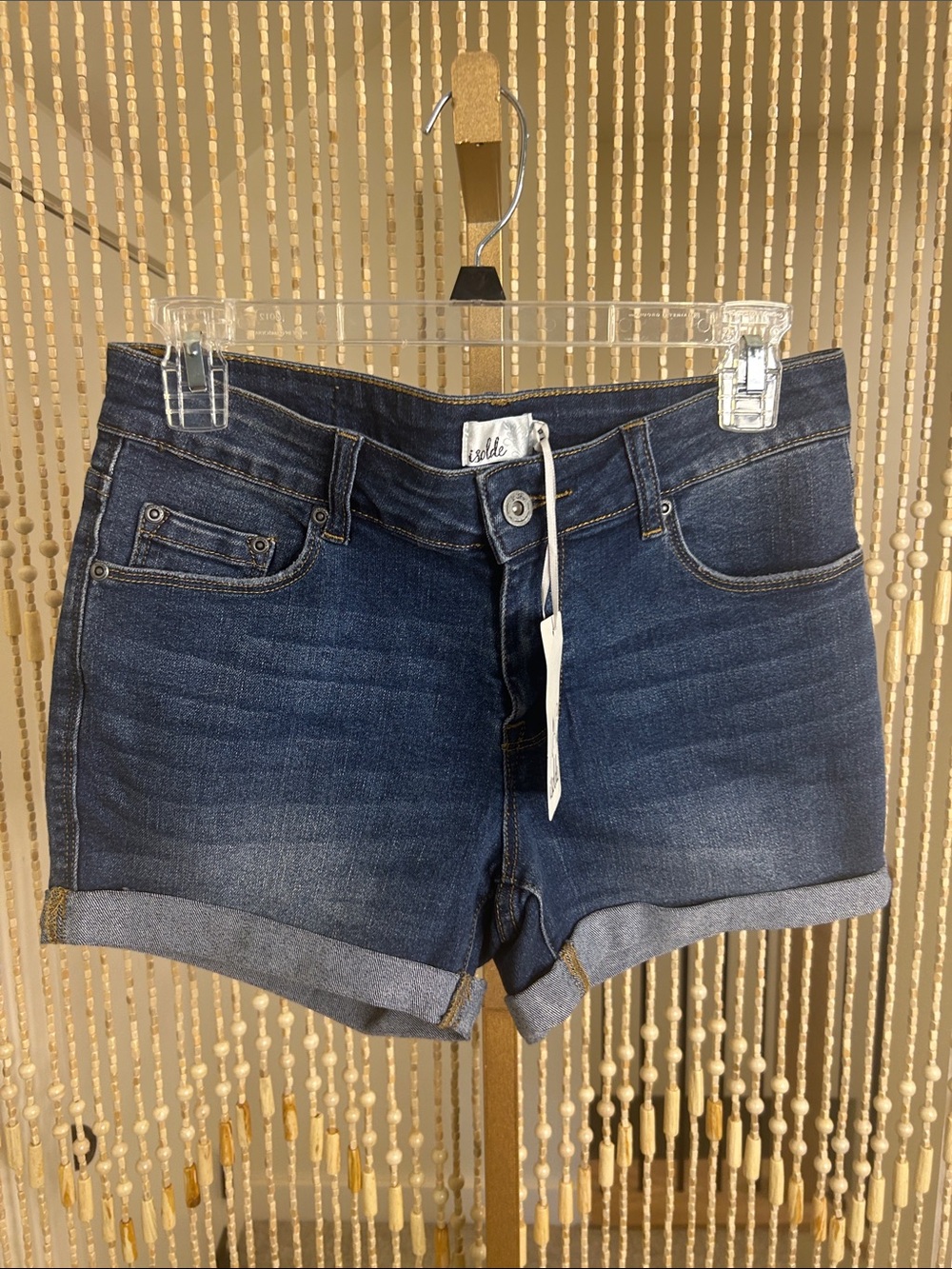 Isolde Roth Dark Indigo Cuffed Denim Shorts